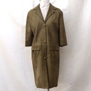 Vintage Green Suede Long Coat